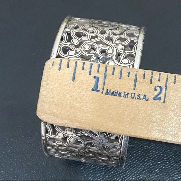 BRIGHTON Serendipity Ornate Scroll Wide Chunky Bangle Bracelet 85.2g - Picture 10 of 16